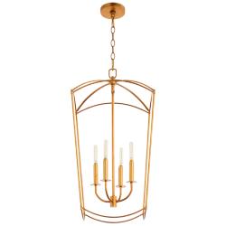 Quorum International Mantle 4LT Gold Leaf Entry Pendant