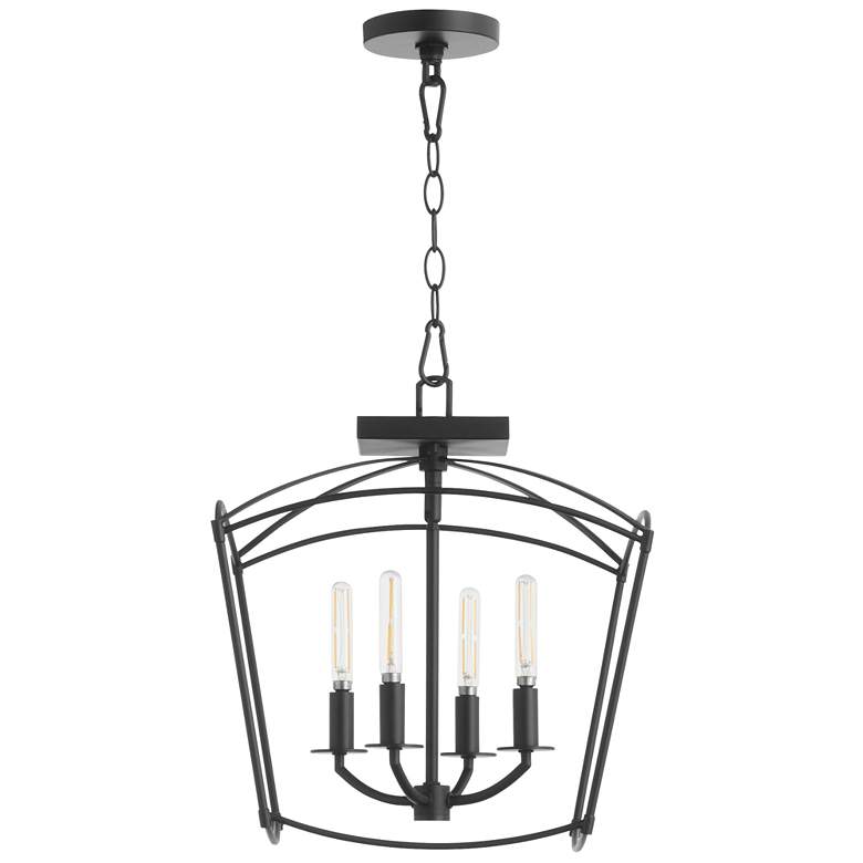 Image 1 Quorum International Mantle 4LT Matte Black Dual Mount
