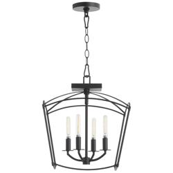 Quorum International Mantle 4LT Matte Black Dual Mount