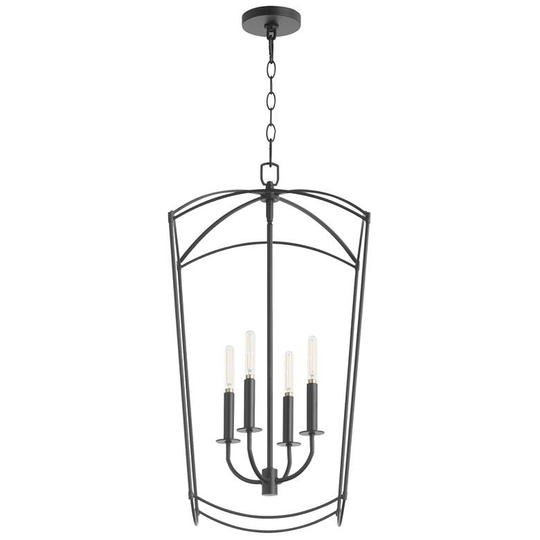 Image 1 Quorum International Mantle 4LT Matte Black Entry Pendant