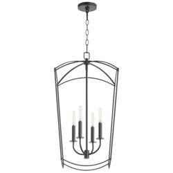 Quorum International Mantle 4LT Matte Black Entry Pendant