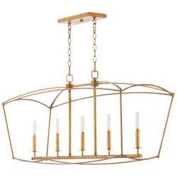 Quorum International Mantle 5LT Gold Leaf Chandelier