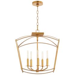 Quorum International Mantle 5LT Gold Leaf Dual Mount