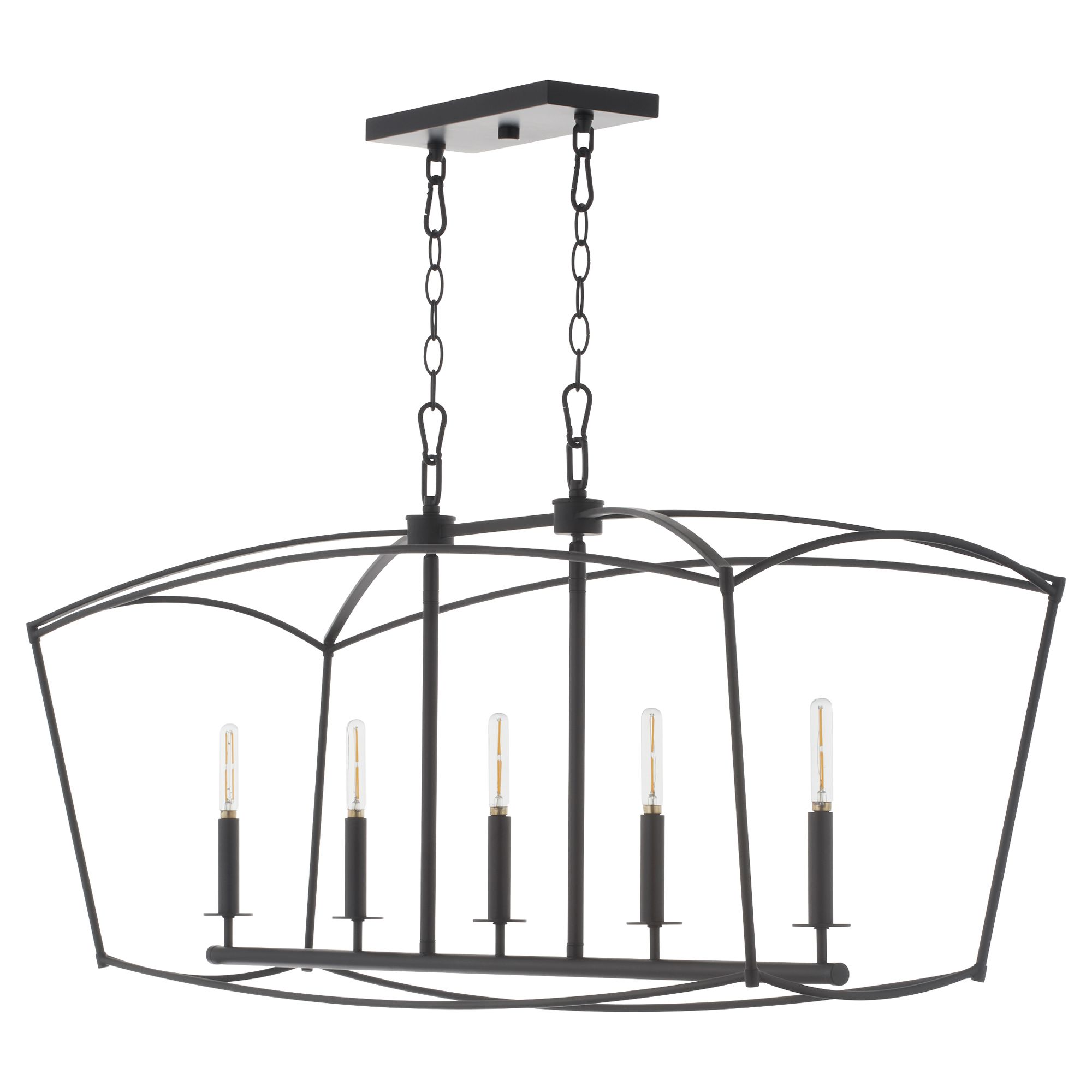 Image 2 Quorum International Mantle 5LT Matte Black Chandelier more views