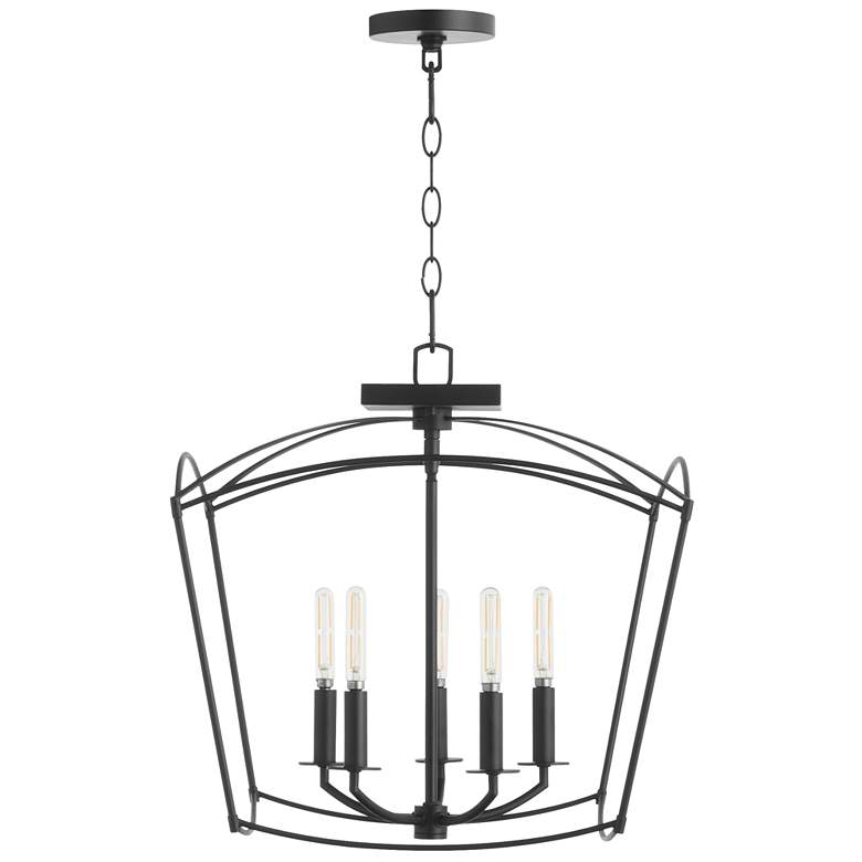 Image 1 Quorum International Mantle 5LT Matte Black Dual Mount