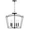 Quorum International Mantle 5LT Matte Black Dual Mount