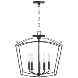 Quorum International Mantle 5LT Matte Black Dual Mount