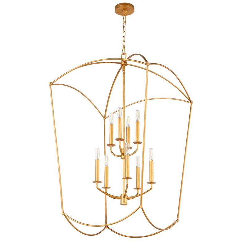 Image 1 Quorum International Mantle 9LT Gold Leaf Entry Pendant