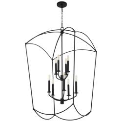 Quorum International Mantle 9LT Matte Black Entry Pendant