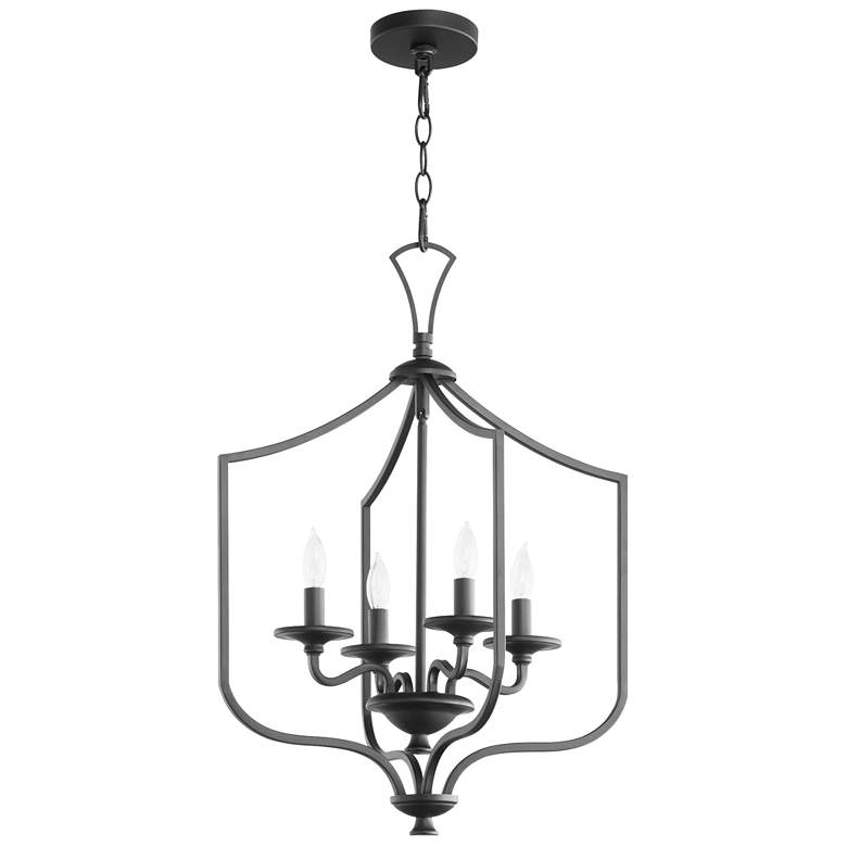 Image 1 Quorum International Maryse 4LT Matte Black Entry Pendant