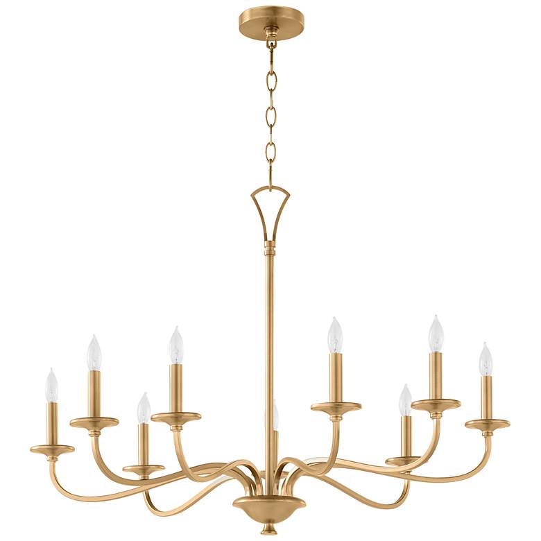 Image 1 Quorum International Maryse 9LT Aged Brass Chandelier