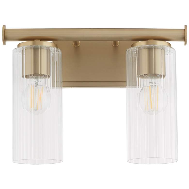 Image 1 Quorum International Mercier 2 Light Aged Brass Vanity Light