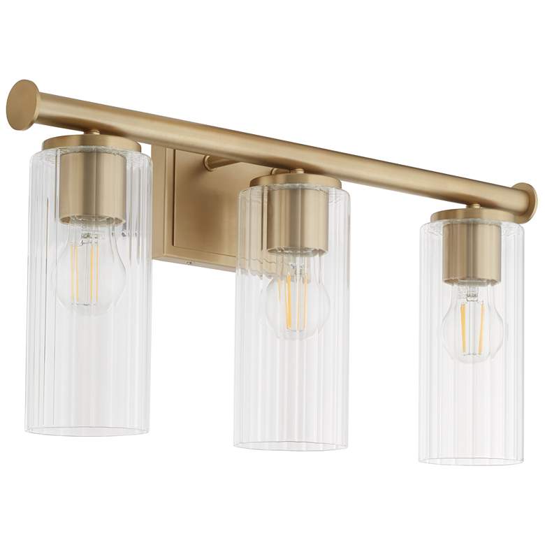 Image 1 Quorum International Mercier 3 Light Aged Brass Vanity Light