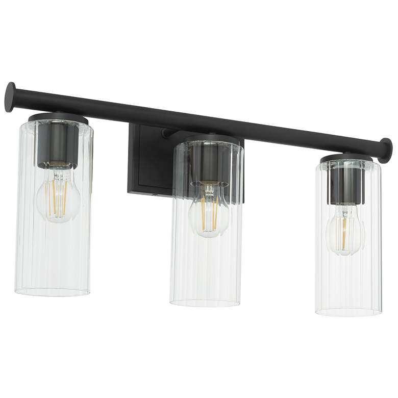 Image 1 Quorum International Mercier 3 Light Matte Black Vanity Light
