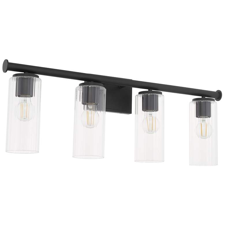 Image 1 Quorum International Mercier 4 Light Matte Black Vanity Light
