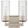 Quorum International Merrick 2LT Aged Silver Leaf Vanity Light