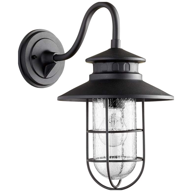Image 1 Quorum International Moriarty Textured Black Med Lantern