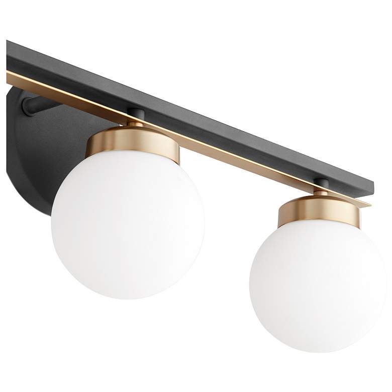 Image 2 Quorum International Nimbus 3LT Black w Clear Seeded Glass Vanity Light more views