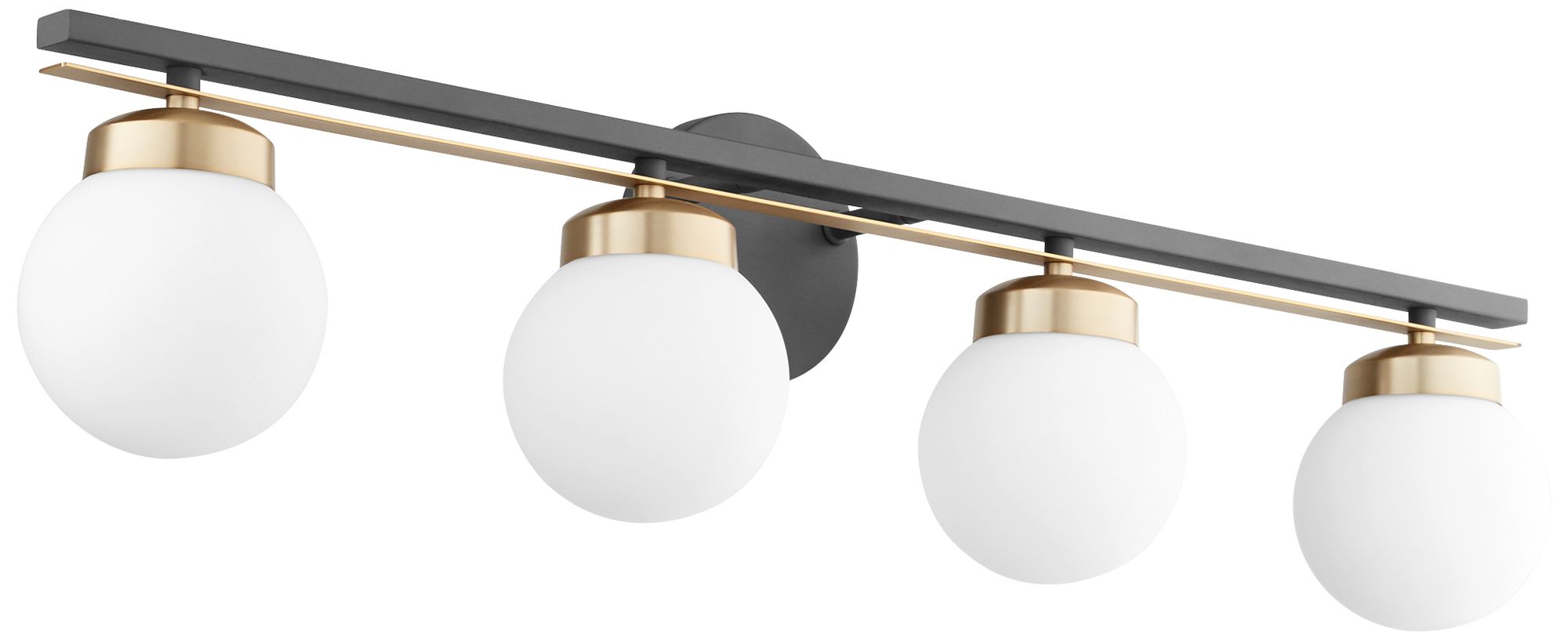 Quorum International Nimbus 4LT Black Opal Satin Glass Vanity Light