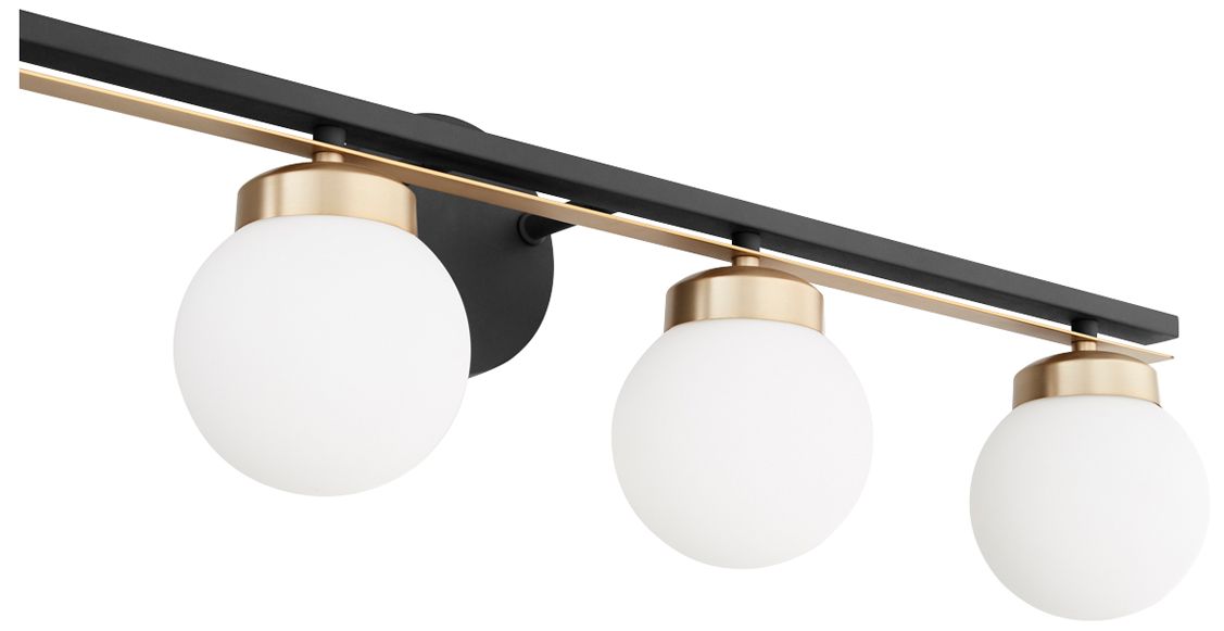 Image 2 Quorum International Nimbus 4LT Black Opal Satin Glass Vanity Light more views