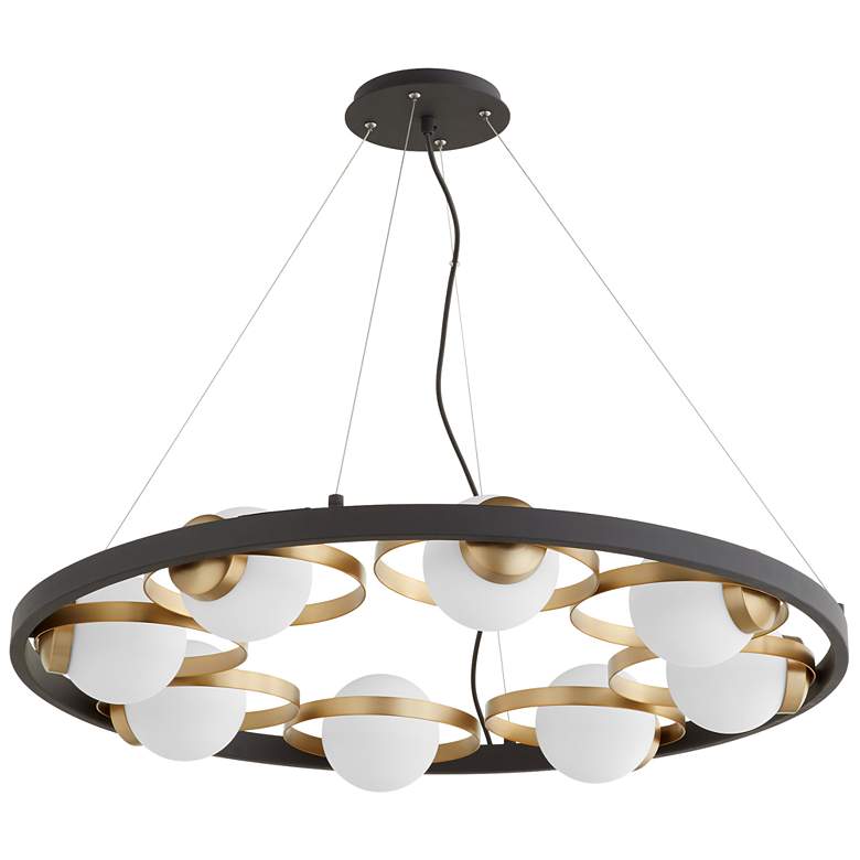 Image 1 Quorum International Nimbus 8LT Textured Black Chandelier