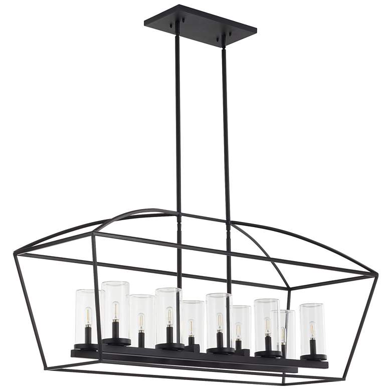Image 1 Quorum International Odeon 10LT Matte Black Chandelier