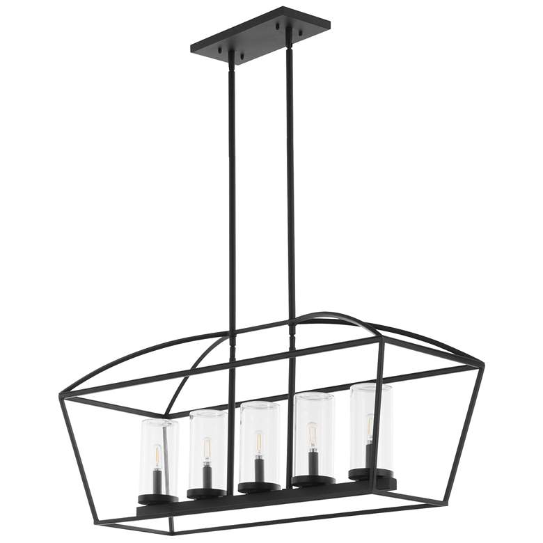 Image 1 Quorum International Odeon 5LT Matte Black Chandelier