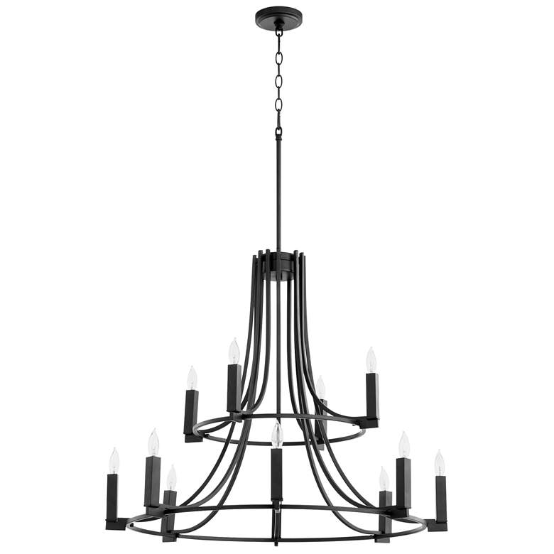 Image 1 Quorum International Olympus 12LT Textured Black Chandelier