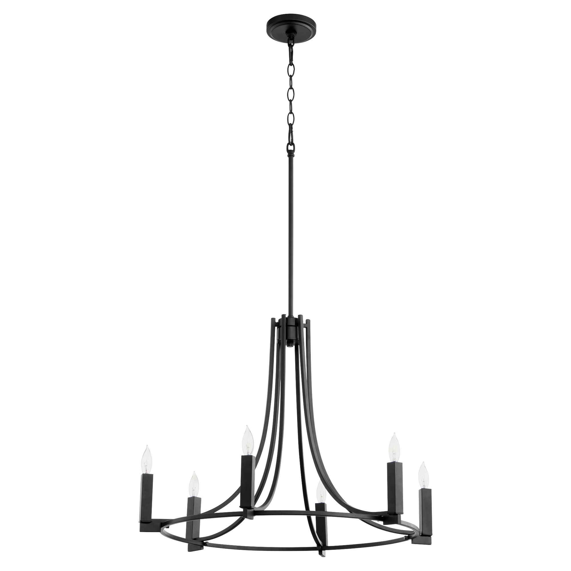 Image 2 Quorum International Olympus 6LT Textured Black Chandelier more views