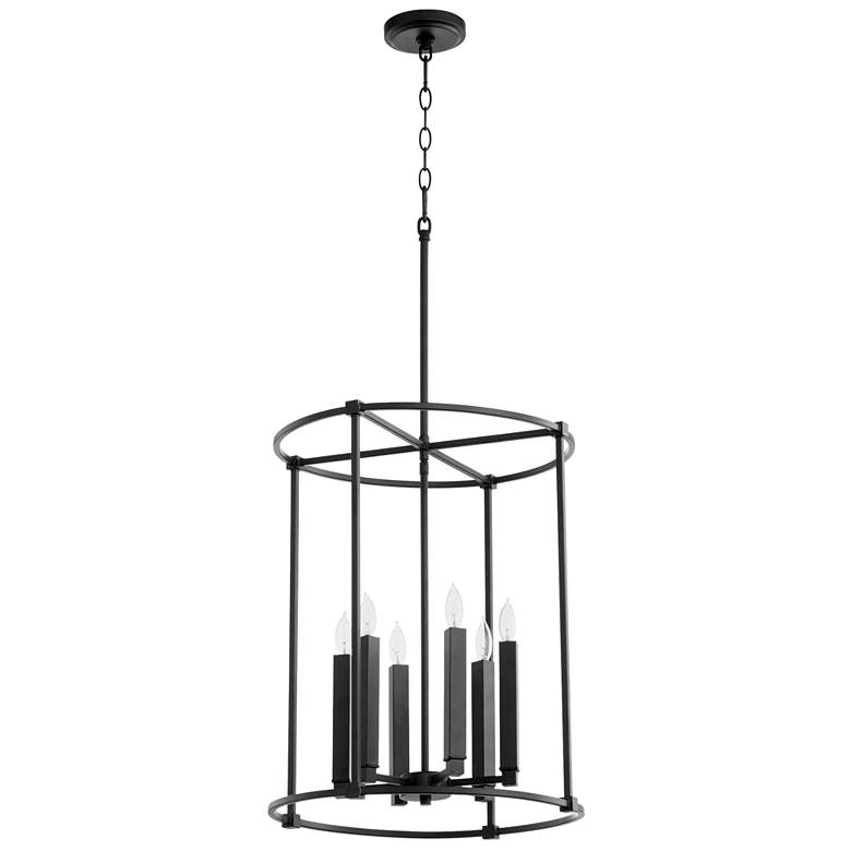 Image 1 Quorum International Olympus 6LT Textured Black Entry Pendant