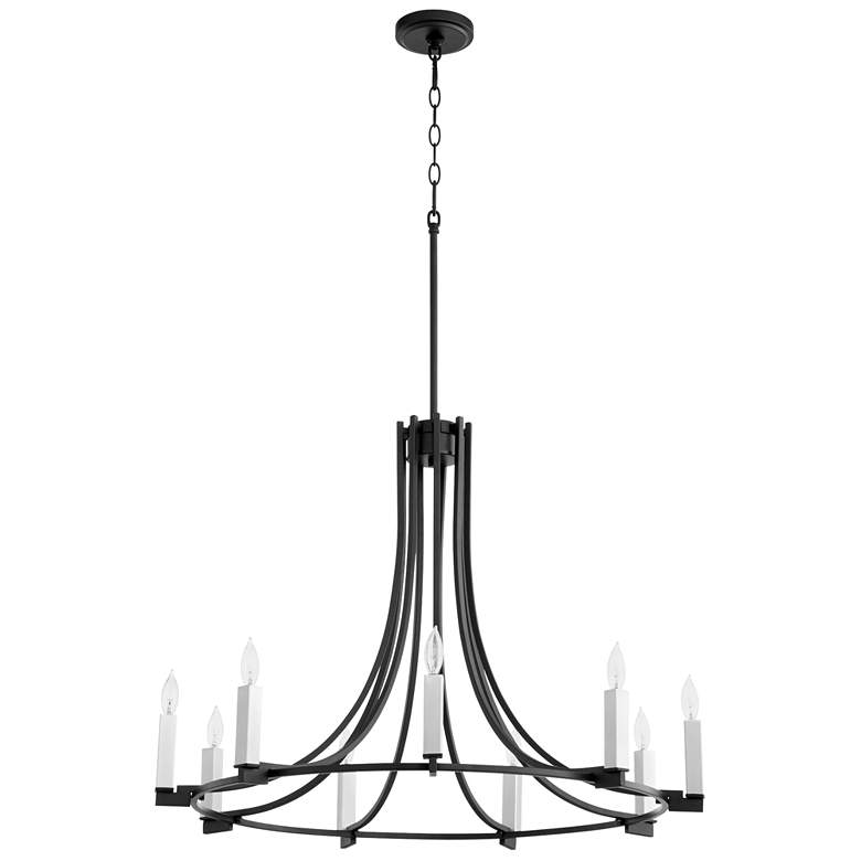 Image 1 Quorum International Olympus 9LT Textured Black Chandelier