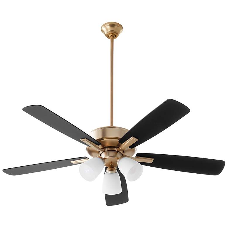 Image 1 Quorum International Ovation 3 Light Aged Brass Ceiling Fan