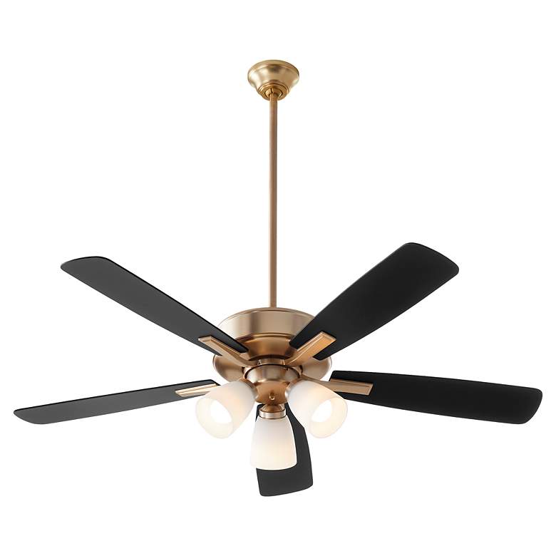 Image 2 Quorum International Ovation 3 Light Aged Brass Ceiling Fan more views