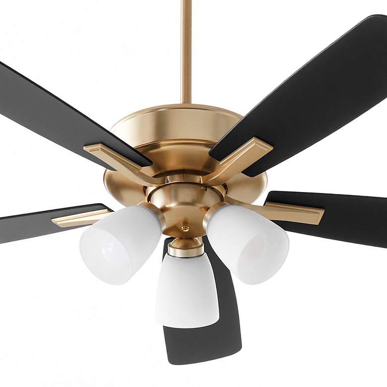 Image 3 Quorum International Ovation 3 Light Aged Brass Ceiling Fan more views