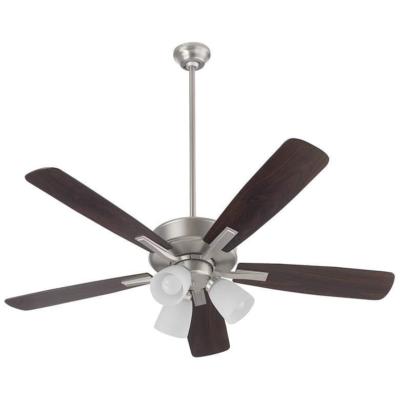 Image 1 Quorum International Ovation 3 Light Satin Nickel Ceiling Fan