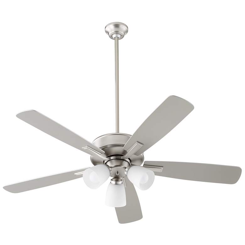 Image 1 Quorum International Ovation 3 Light Satin Nickel Ceiling Fan
