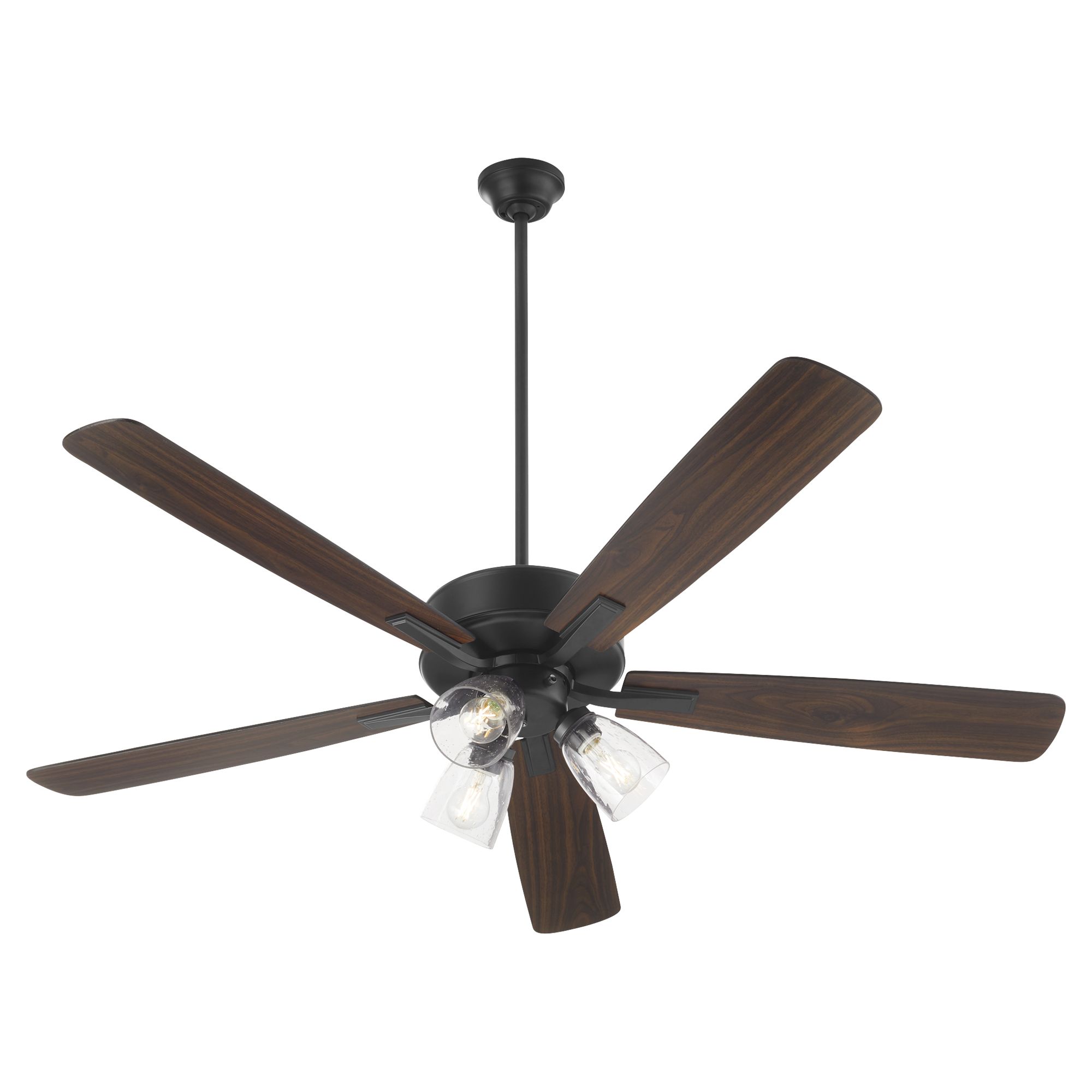 Image 2 Quorum International Ovation 3 LT Matte Black w Walnut Blades Ceiling Fan more views