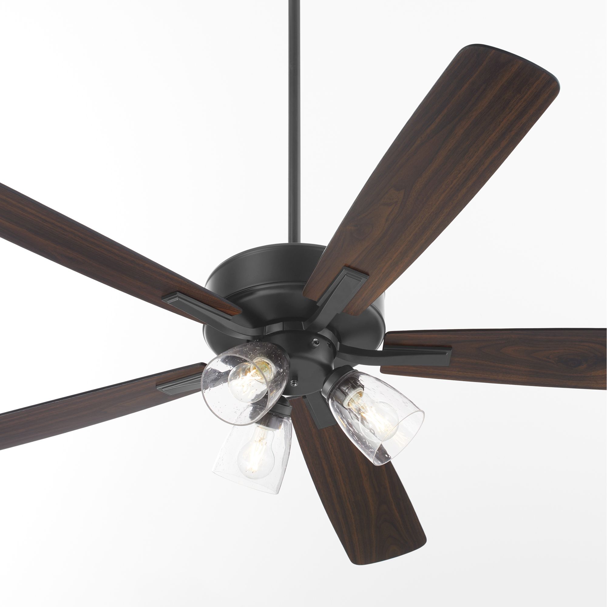 Image 4 Quorum International Ovation 3 LT Matte Black w Walnut Blades Ceiling Fan more views