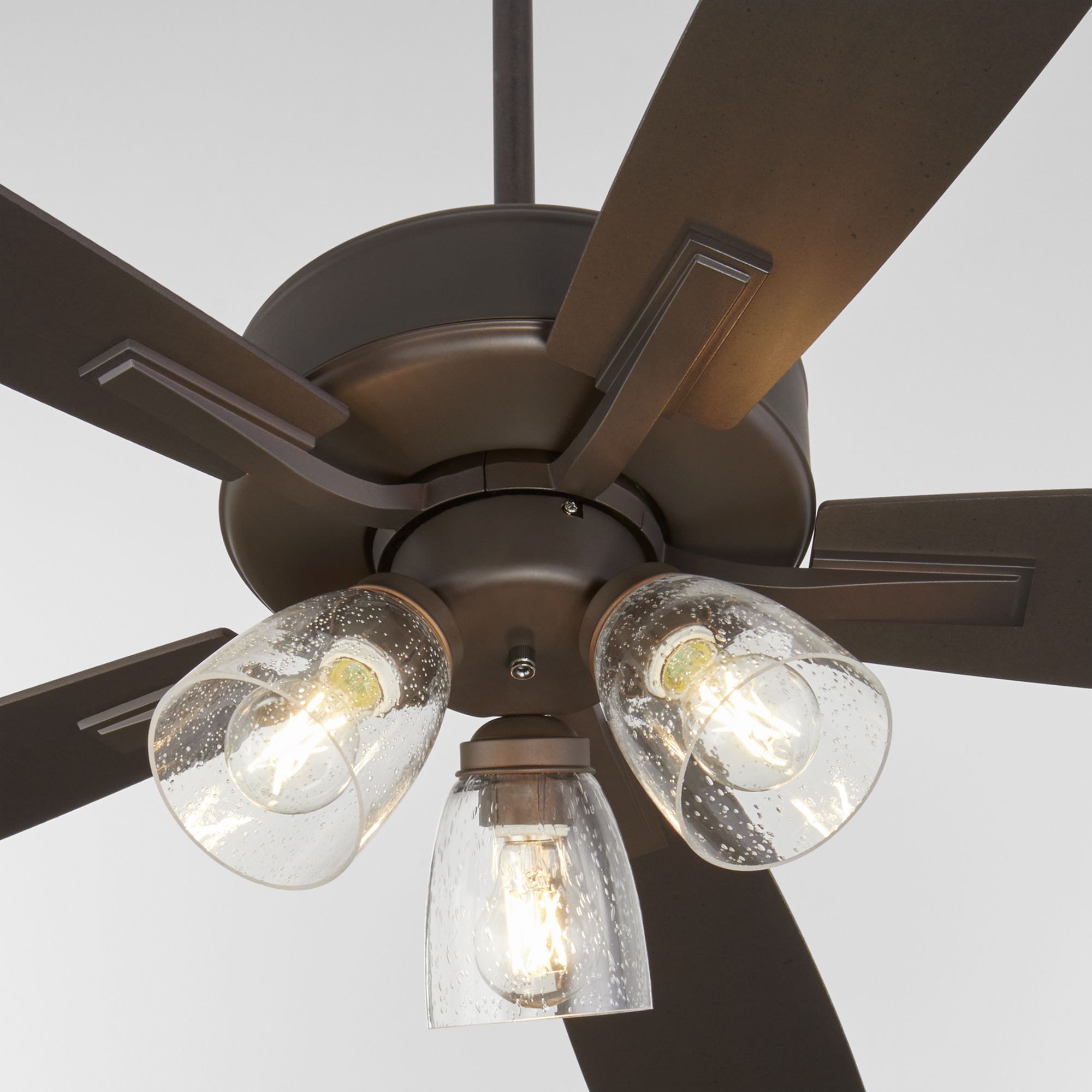 Image 3 Quorum International Ovation 3 LT  Oiled Bronze Ceiling Fan - Seeded Glass more views
