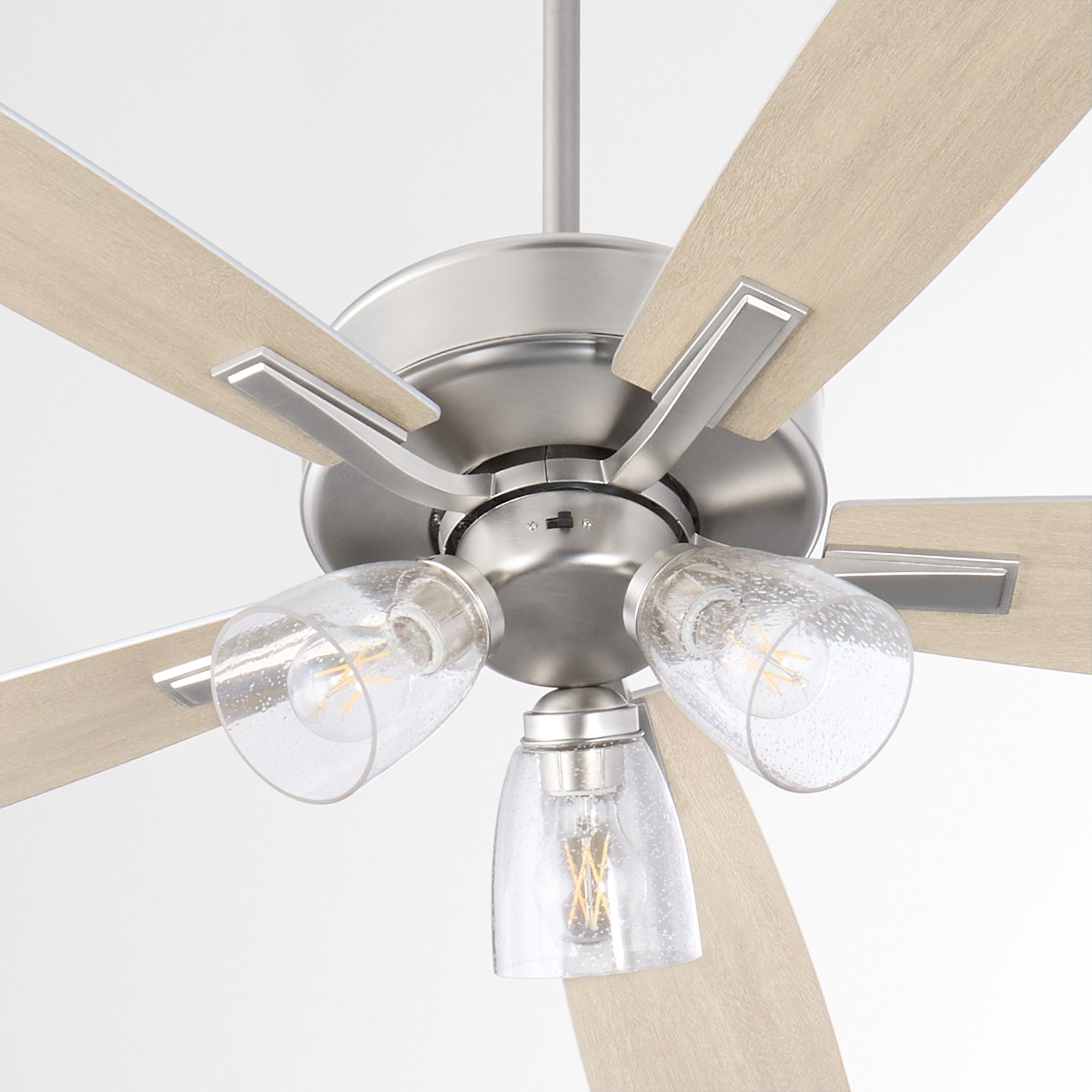 Image 4 Quorum International Ovation 3 LT Satin Nickel Ceiling Fan - Seeded Glass more views