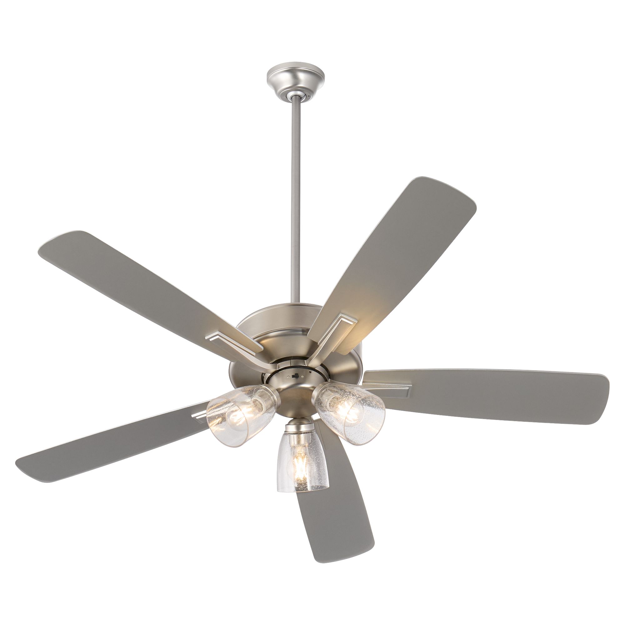 Image 5 Quorum International Ovation 3 LT Satin Nickel Ceiling Fan - Seeded Glass more views