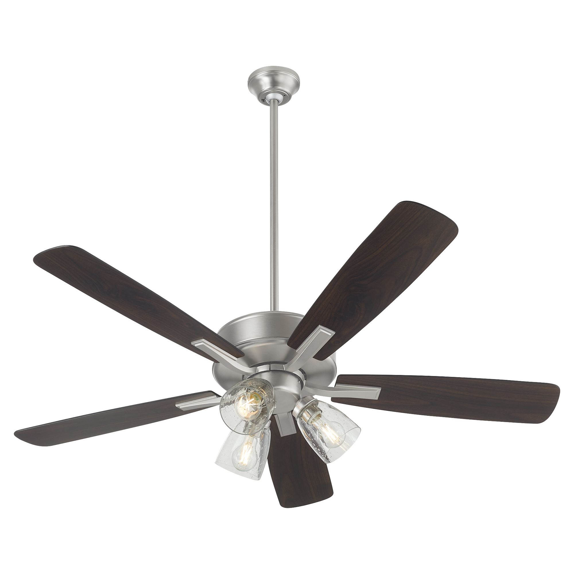 Image 4 Quorum International Ovation 3 LT Satin Nickel w Walnut Blades Ceiling Fan more views