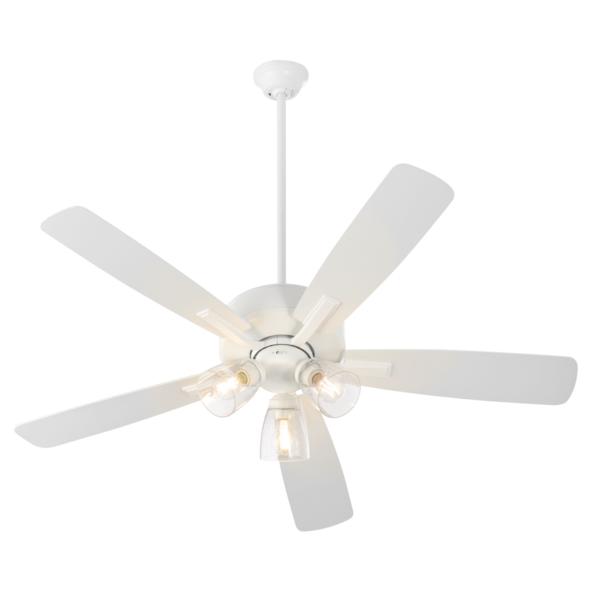 Image 2 Quorum International Ovation 3 LT Studio White Ceiling Fan - Seeded Glass more views