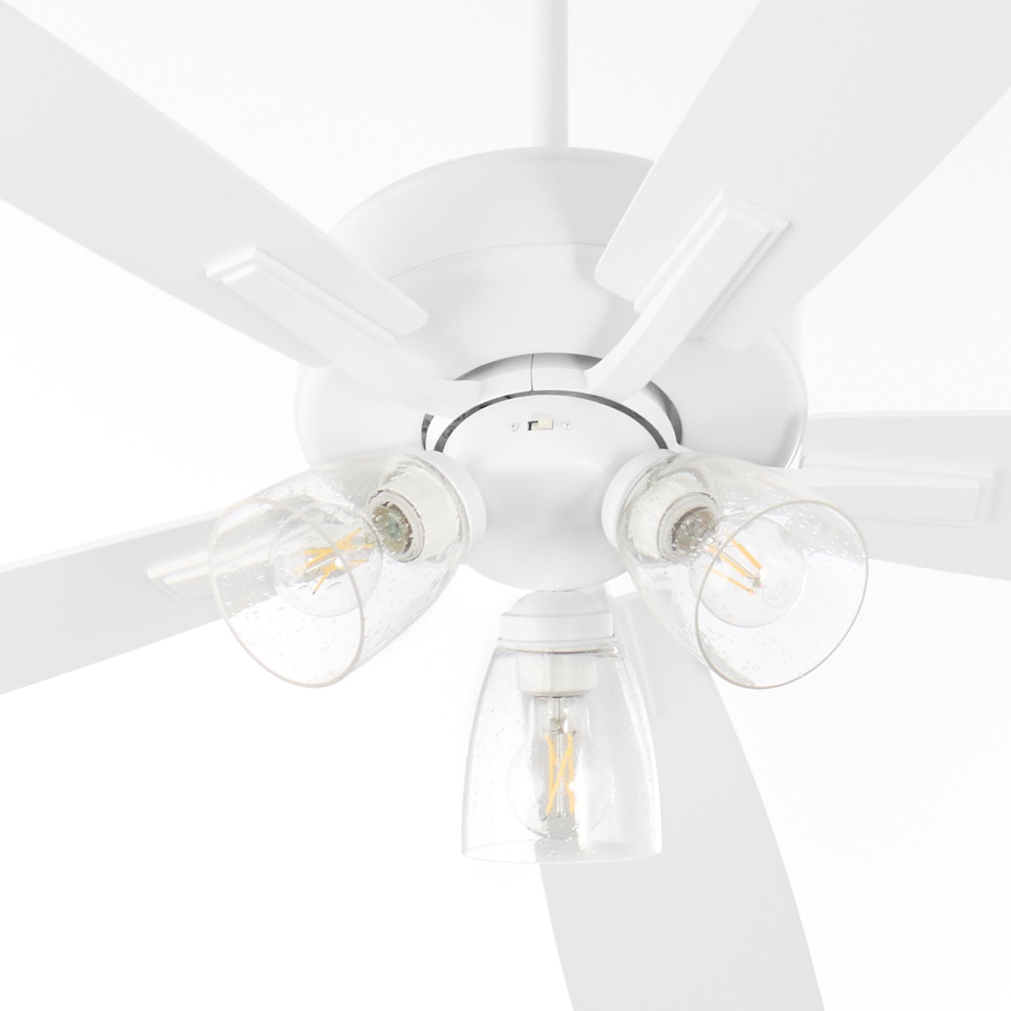 Image 4 Quorum International Ovation 3 LT Studio White Ceiling Fan - Seeded Glass more views