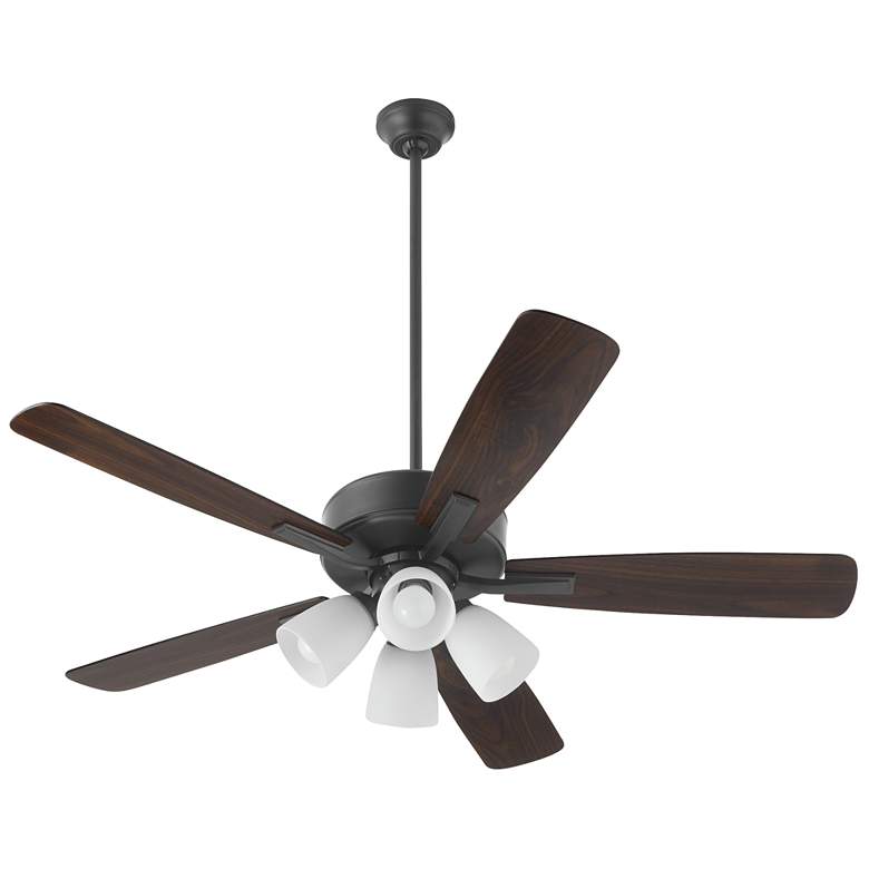 Image 1 Quorum International Ovation 4 Light Matte Black Ceiling Fan