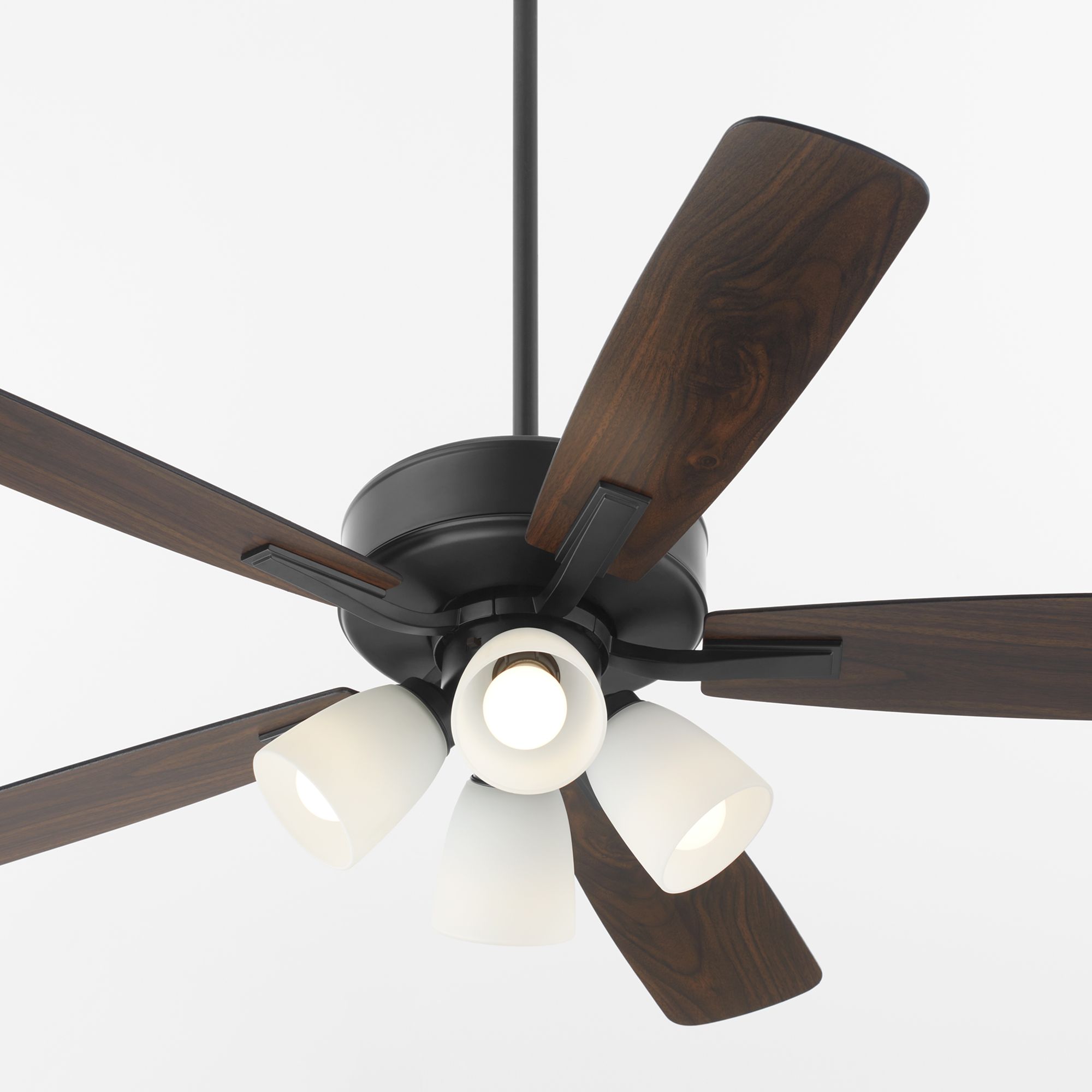 Image 3 Quorum International Ovation 4 Light Matte Black Ceiling Fan more views