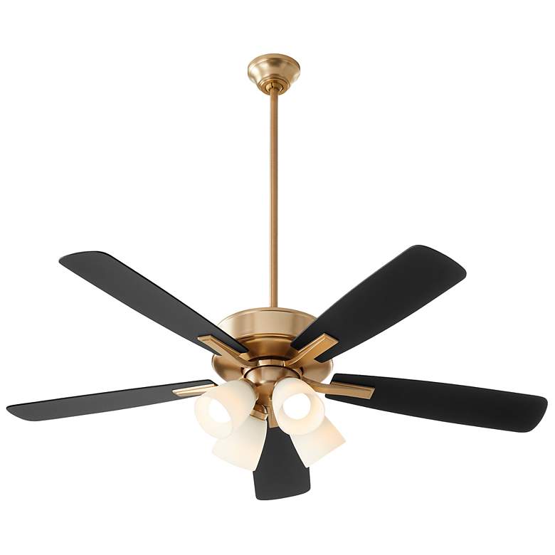 Image 2 Quorum International Ovation 4 Light Opal Glass Aged Brass Ceiling Fan more views