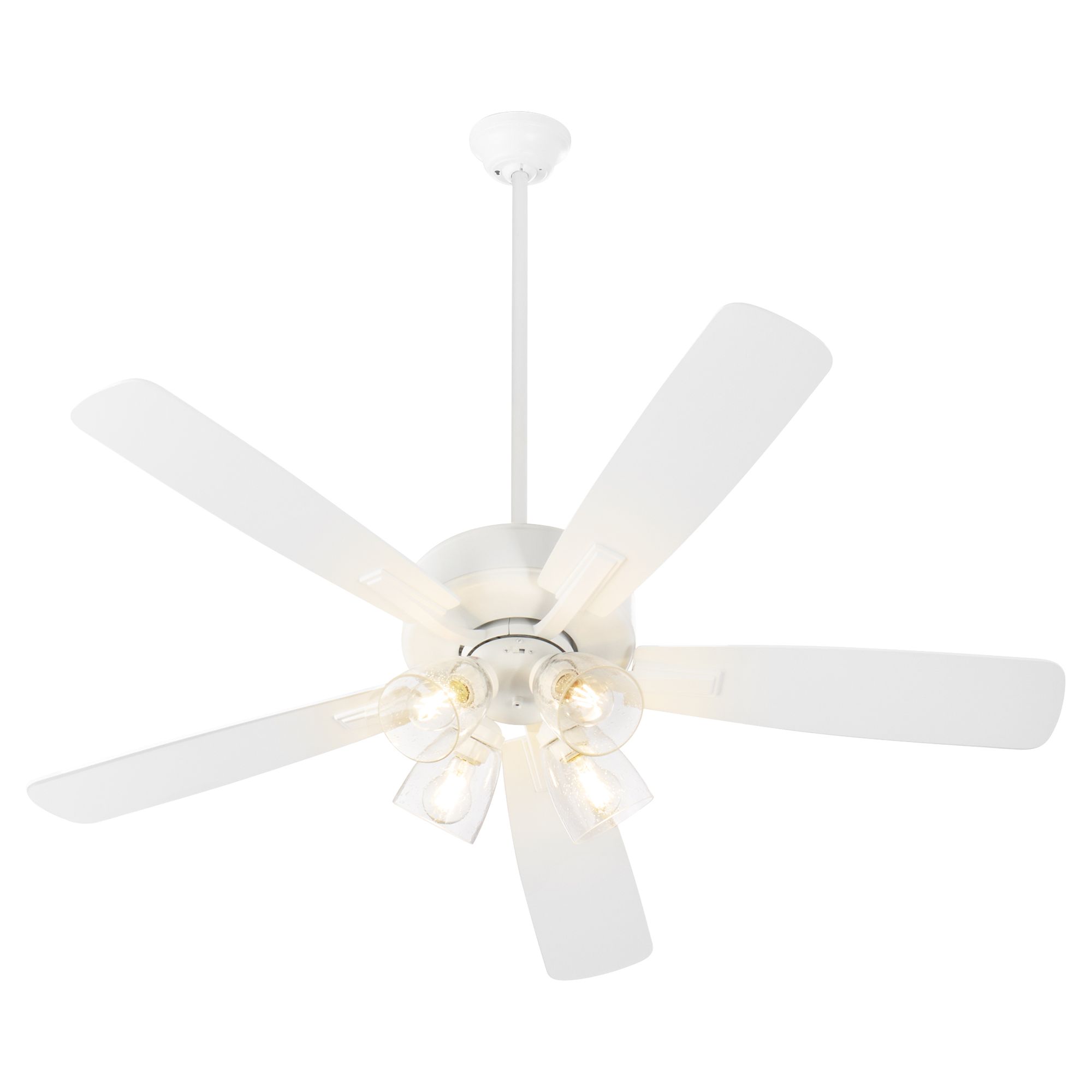 Image 2 Quorum International Ovation 4 LT Studio White Ceiling Fan - Seeded Glass more views
