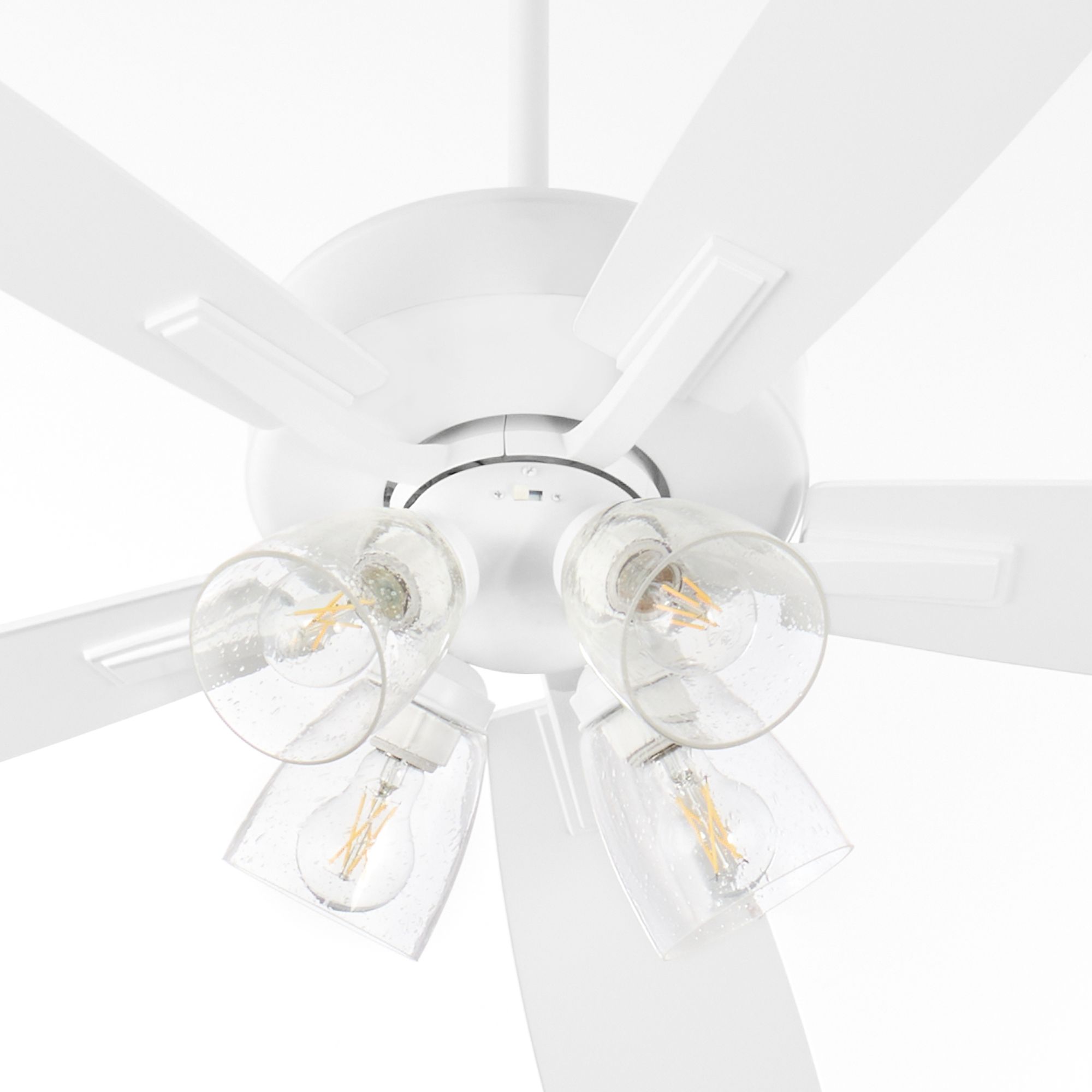 Image 4 Quorum International Ovation 4 LT Studio White Ceiling Fan - Seeded Glass more views