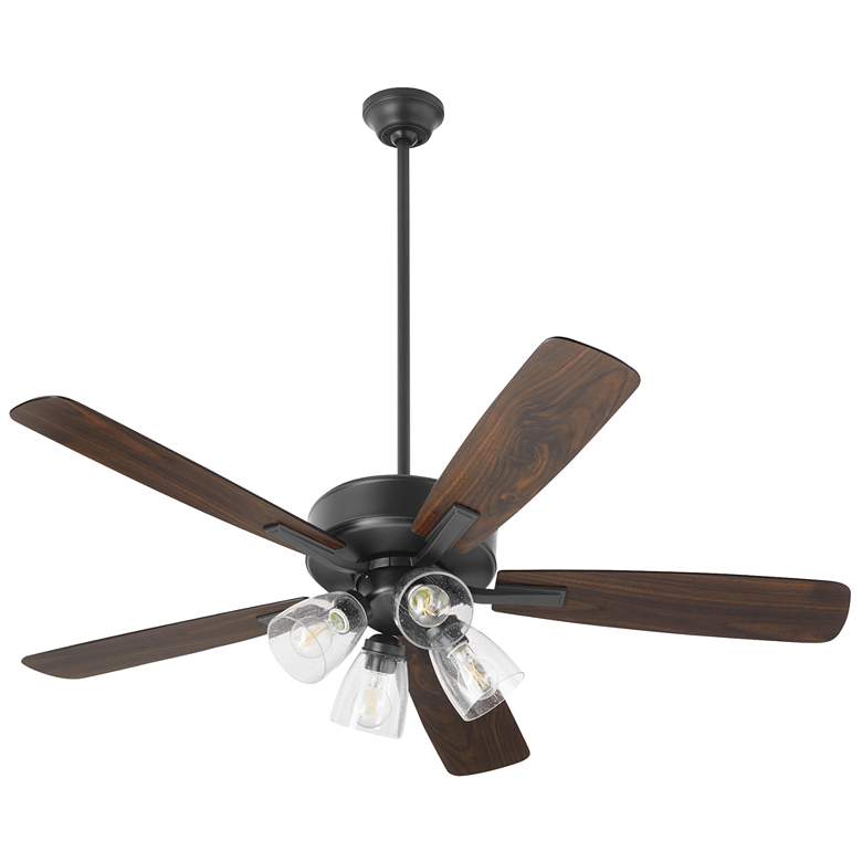 Image 1 Quorum International Ovation 4LT Matte Black with Walnut Blades Ceiling Fan